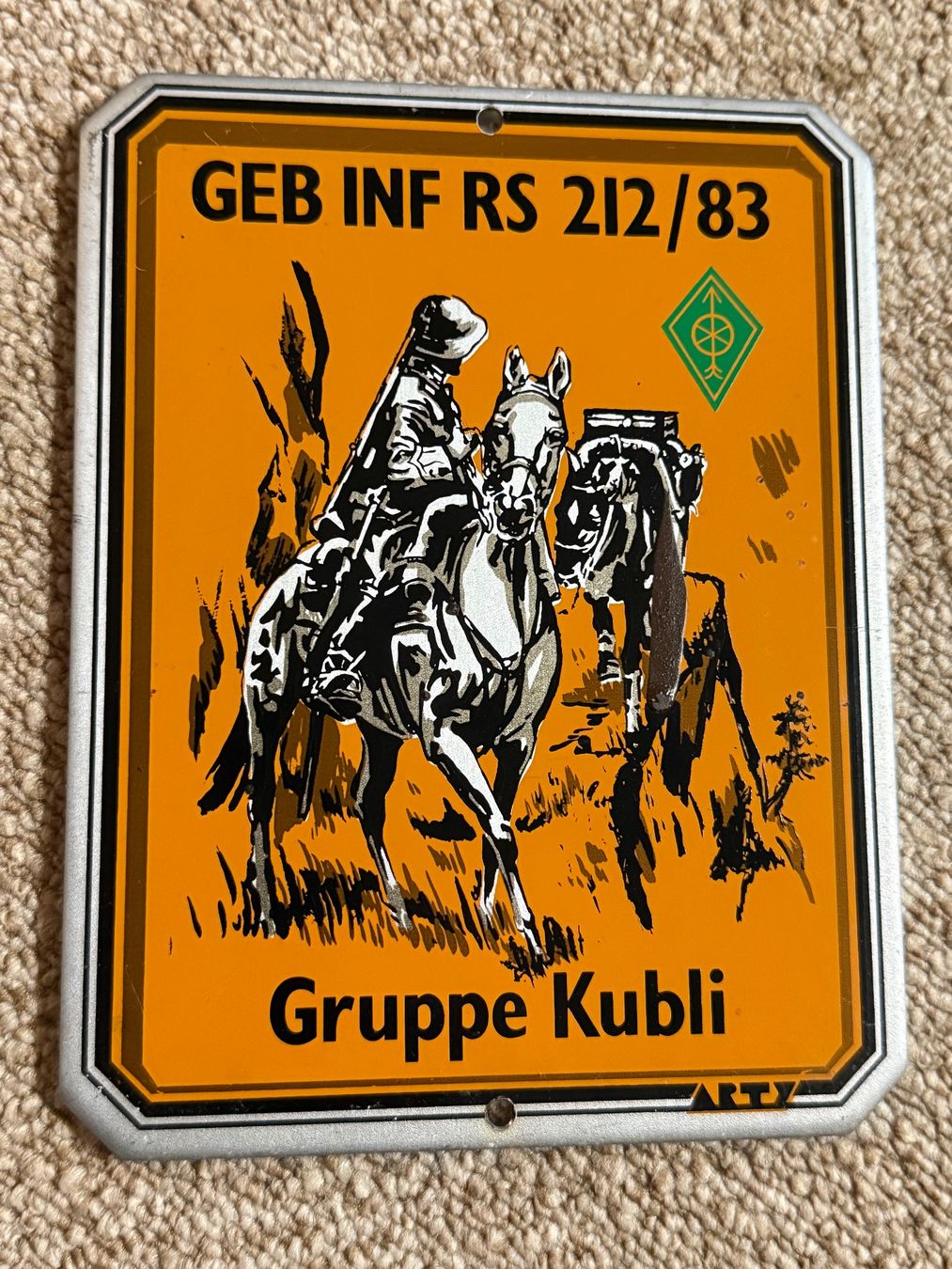 Schweizer Armee Plaketten & Abzeichen: Plakette Geb Inf RS 212 1983 - Schweizer Armee – Gebraucht aus Brütten von Hst1
