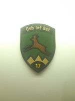 BADGE ECUSSON MILITAIRE SUISSE GEB INF BAT 17