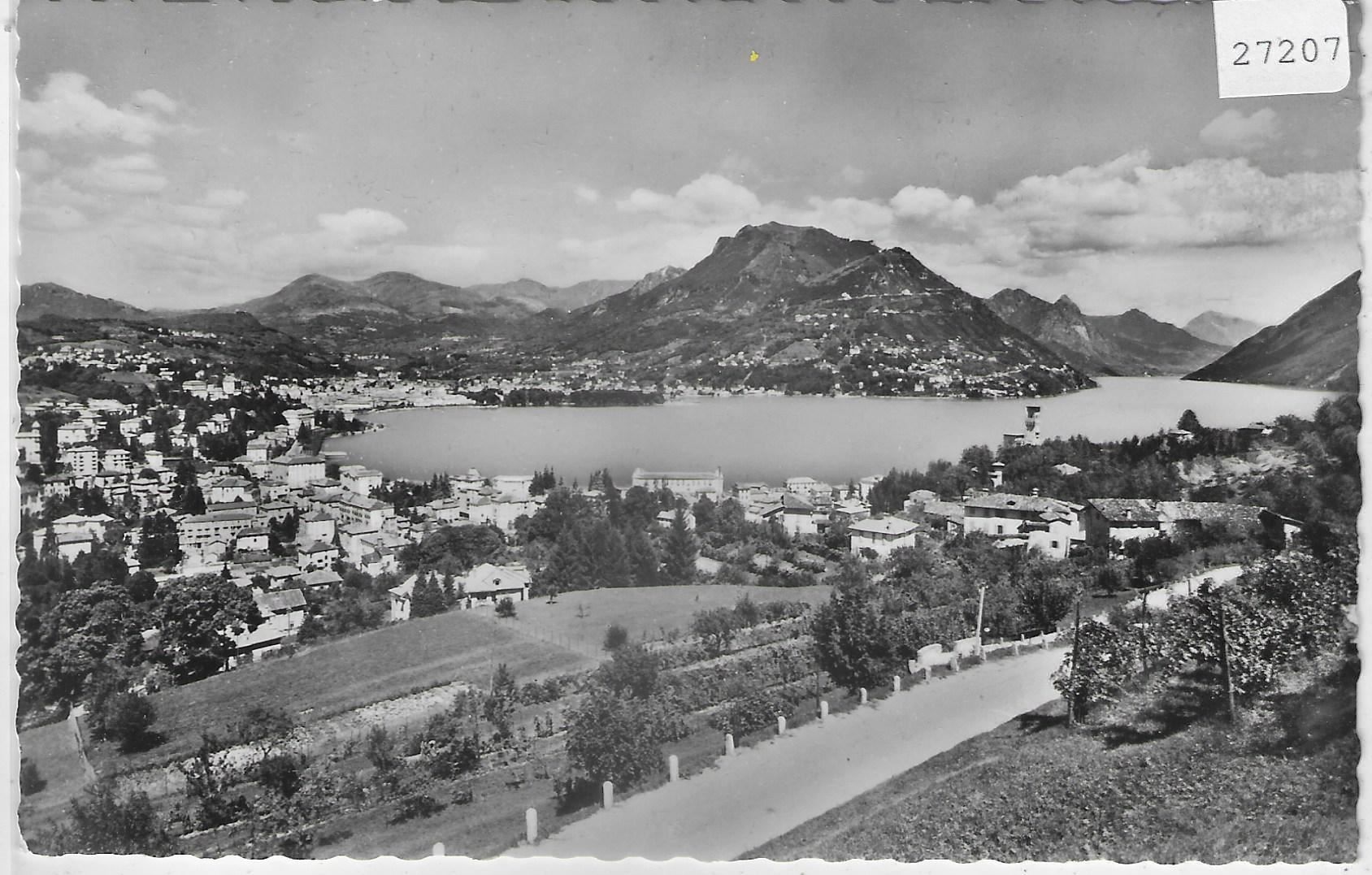 Cartoline postali: Lugano mit dem Mte. Bre und Paradiso – Usato da Ettingen venduto da Kartenplanet