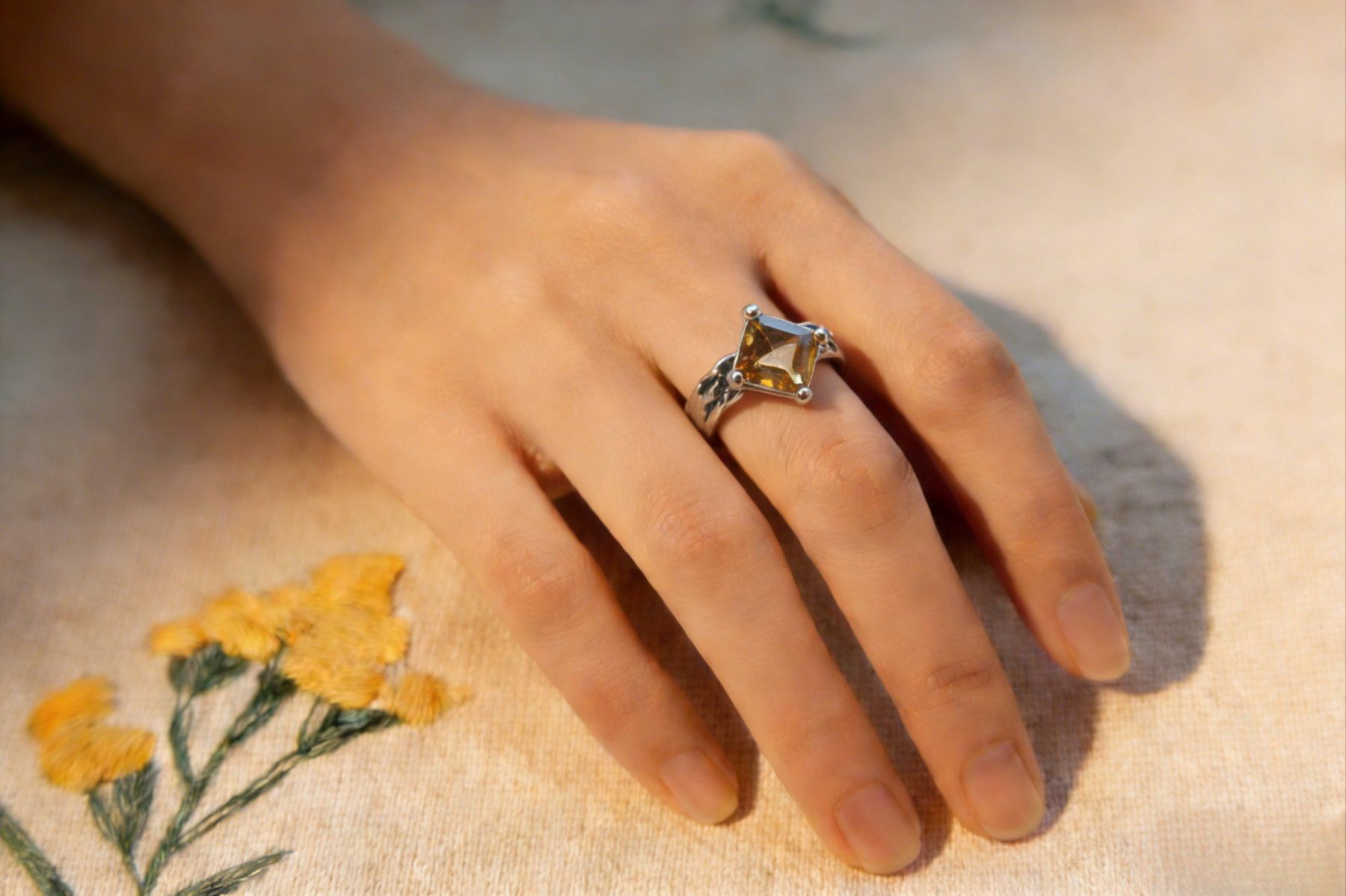 Anelli: NEW - S925 Citrine Ring (Adjustable) – Nuovo (secondo la descrizione) da Zürich venduto da cin_wcf6 6