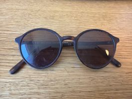 Sonnenbrille rund braun Swiss Design Handmade in Italy