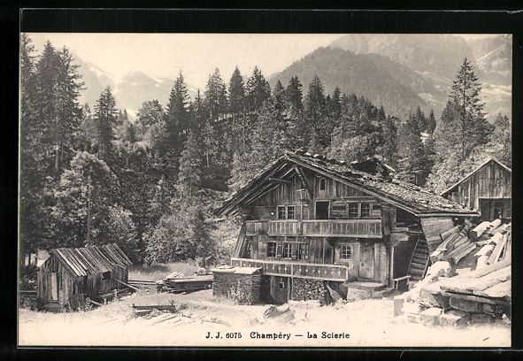 Cartes postales: AK Champéry, La Scierie – D'occasion à Berlin par bartko-reher