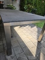 Gartentisch Granit Tischplatte Edelstahl Gestell 210x105