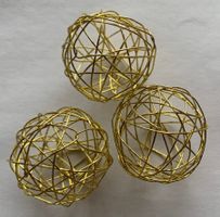 5 Drahtkugeln gold 30mm