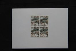 Schweiz 1987 - Karte mit 4er-Block - Dampfschiff Flüelen