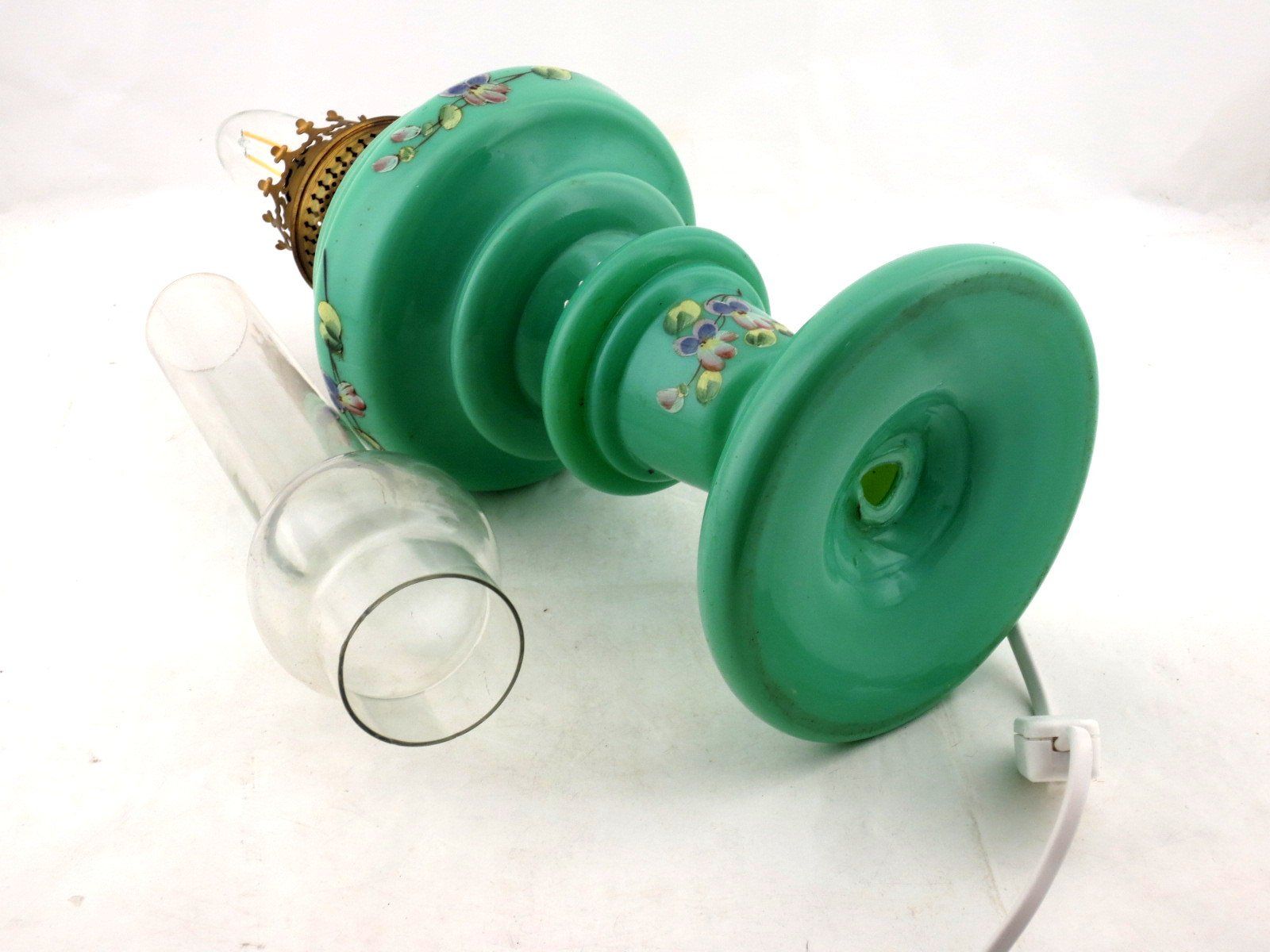 Lampade: Petrollampe Opalglas lampe à petrole opaline 1900 – Usato da Noville venduto da ceram 5