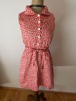 Vintage Tülle Kleid, rot mit Punkten, Grösse M