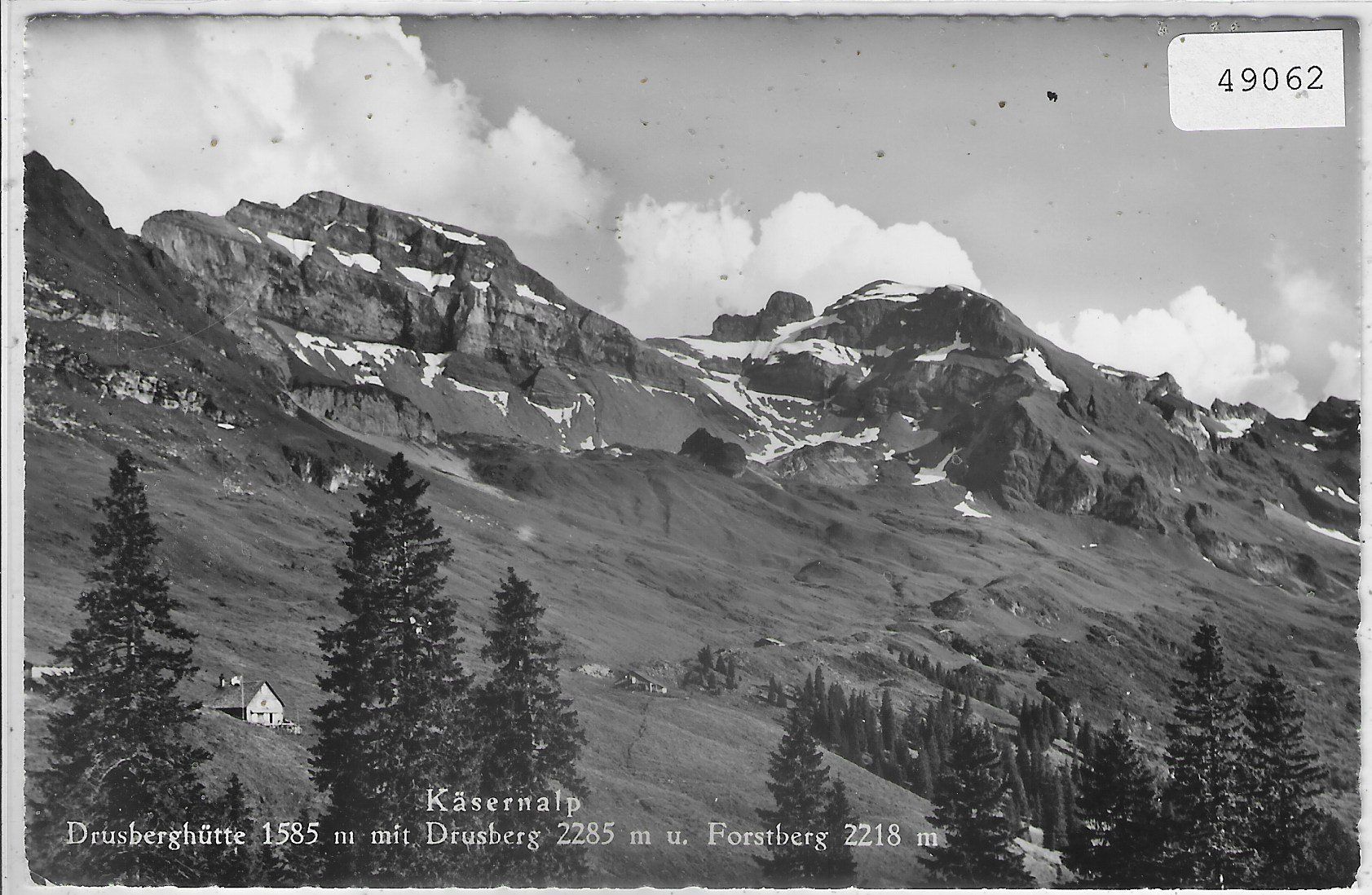 Cartoline postali: Käsernalp - Drustberghütte, Drustberg u. Forstberg – Usato da Ettingen venduto da Kartenplanet