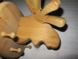 Garderobe geschnitzt Hirsch Kopf Deko
