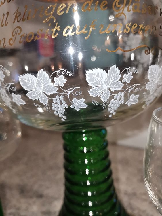 GROSSE ORIGINALE RÖMER WEINGLAS MIT 8 GLÄSER (Neu (gemäss Beschreibung ...