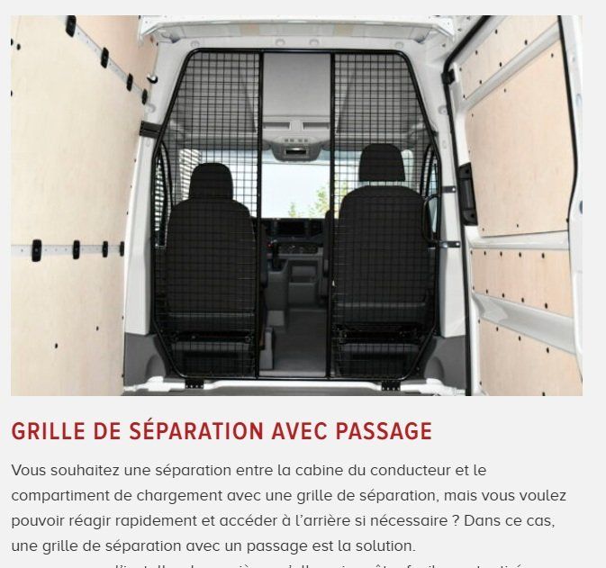 Mercedes-Benz Tutti i ricambio: Grille - paroi de séparation avec passage pour Sprinter H2 – Usato da Bretigny-sur-Morrens venduto da Codyblue