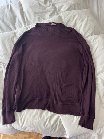 Brandy Melville Pull bordeaux en coton viscose T.U.
