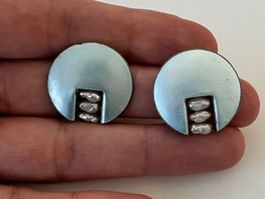 Vintage Ohrringe aus 925 Silber mit Süsswasserperlen
