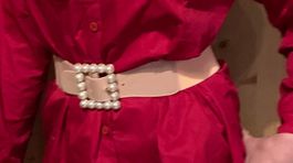 Cintura rosa elastica con perle-Un accessorio chic 👌