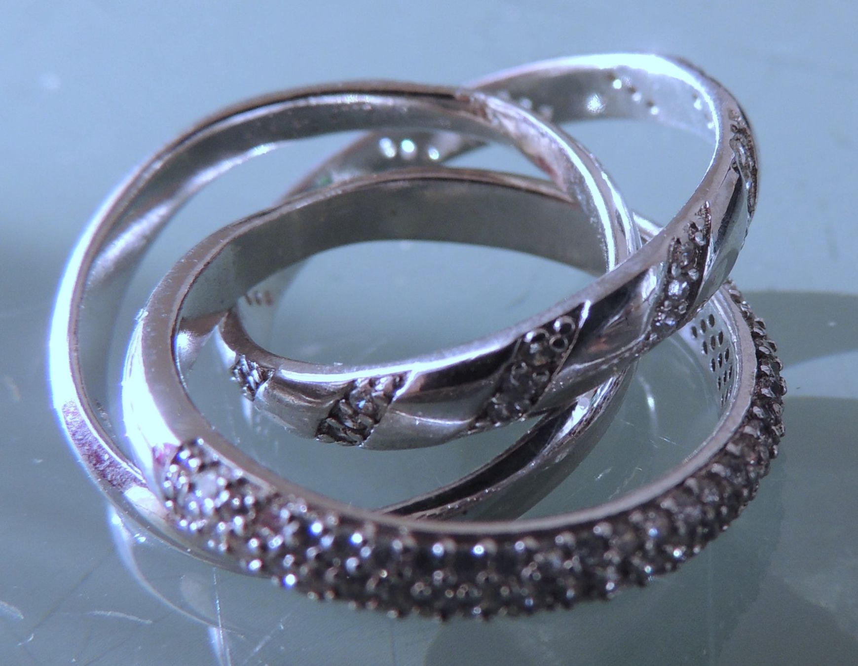 Anelli: Silber 925 Trinity Fingerring Gr. 55 – Usato da Waldenburg venduto da schaller707 1