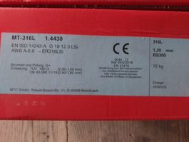 Schweissdraht Edelstahl 1.4430, Ø:1.2mm, 15 Kg Spule