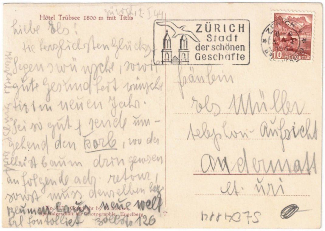 Cartoline postali: Engelberg - Luftseilbahn Gerschnialp--Trübsee – Usato da Binningen venduto da Mountainrider 1