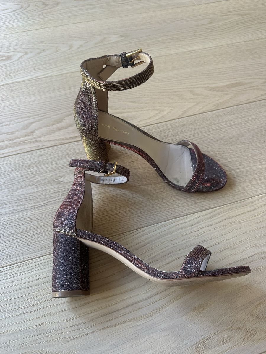 Stuart Weitzman Scarpe da donna: Stuart Weitzman EU39 US8.5 iridescent block heels – Usato da St. Niklausen LU venduto da lau_259n