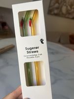 Glas Trinkhalme 2 Stück mit Chili Dekor neu