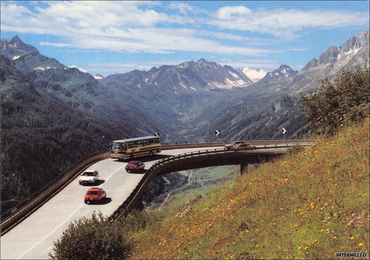 Ansichtskarten: Gotthard // Reisebus Oldtimer San Gottardo Bedretto – Gebraucht aus Basel von intermezzo12