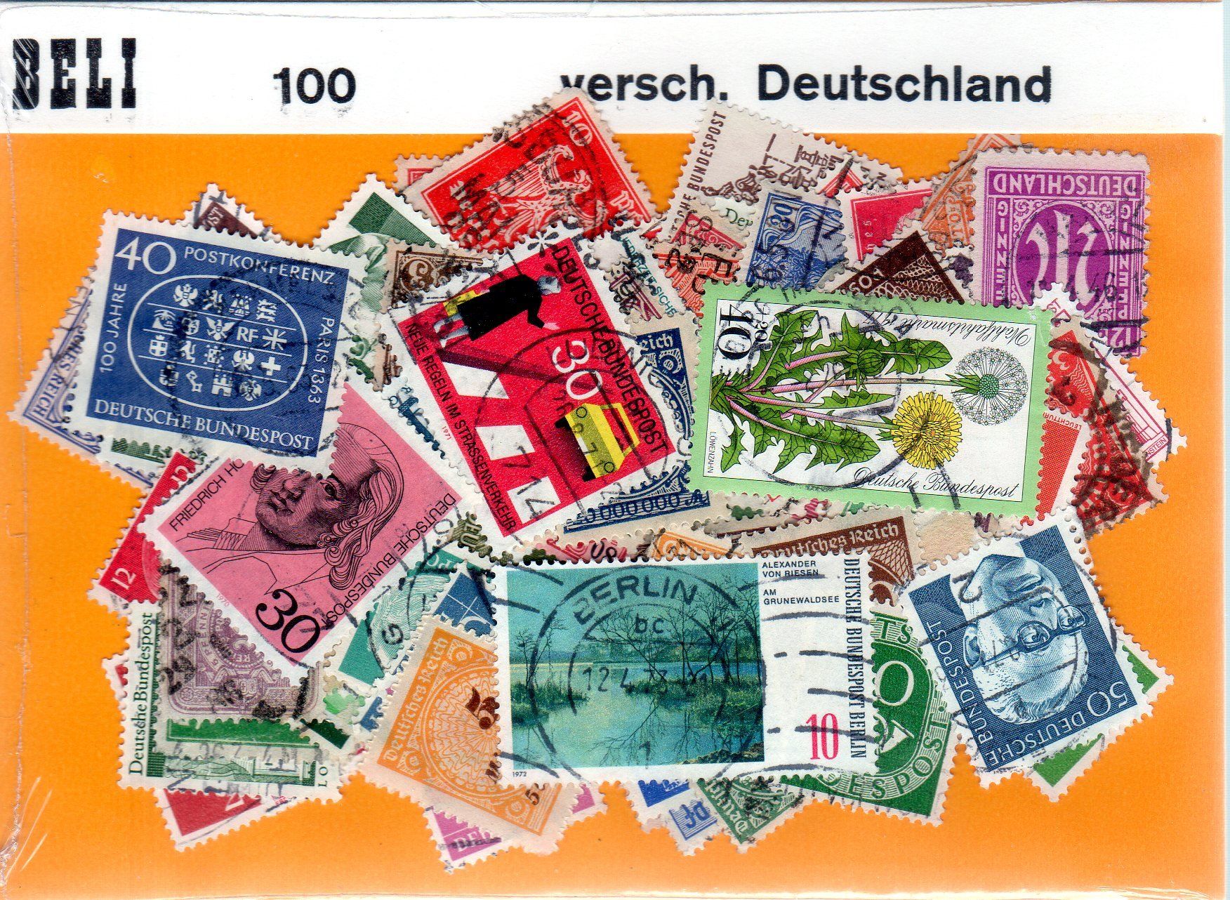 Tutti i francobolli: DEUTSCHLAND 100 VERSCHIEDENE BRIEFMARKEN - SP24 – Usato da Losone venduto da EM2019
