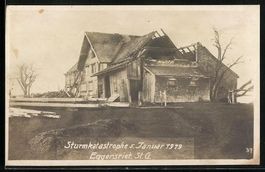 Eggersriet, Zerstörtes Haus nach der St