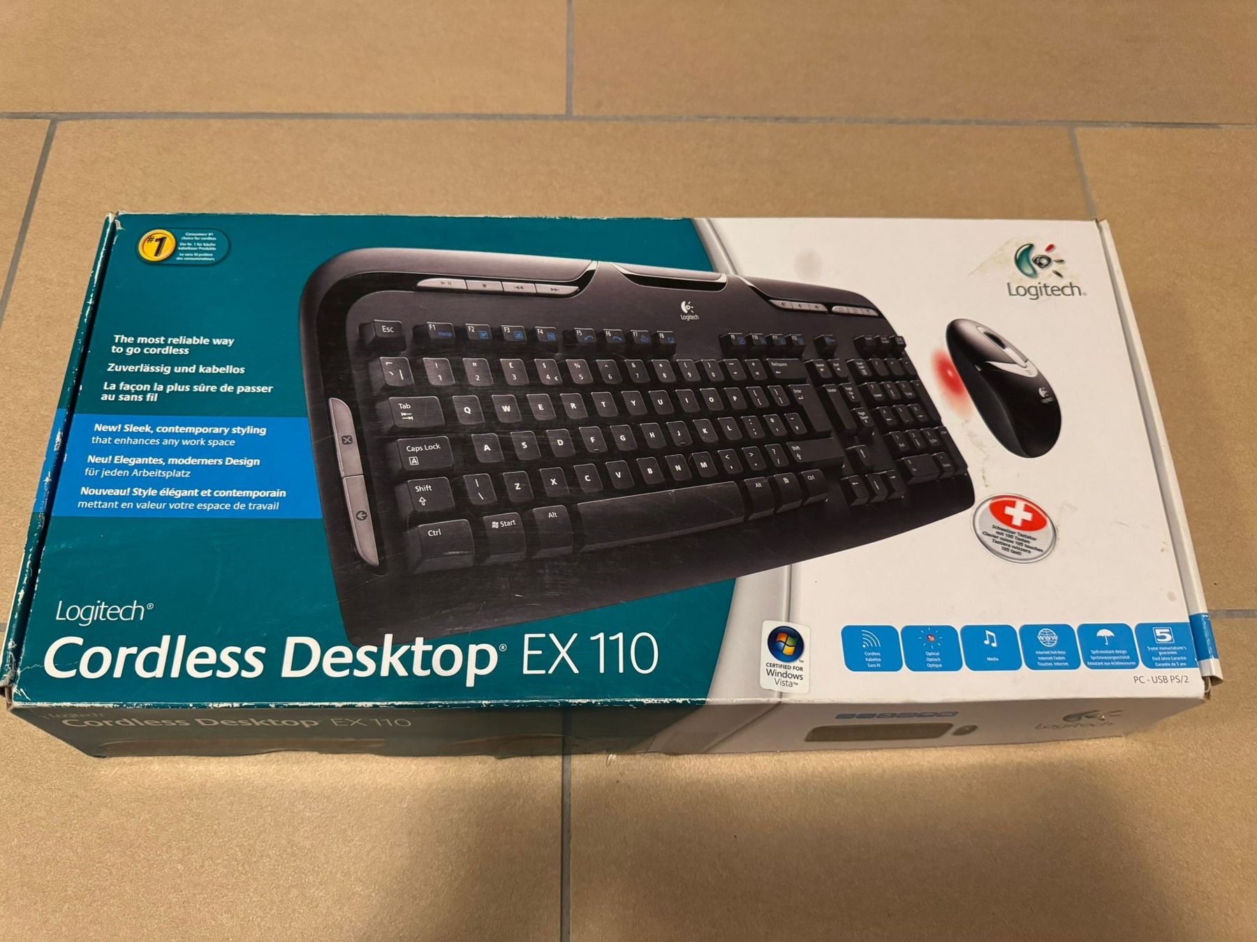 Logitech Mouse: Tastiera cordless con mouse Logitech EX 110 – Nuovo e nell'imballaggio originale da Gordevio venduto da turi6672 1