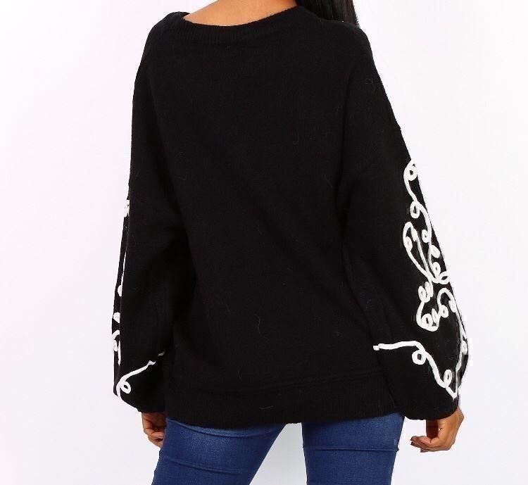 Maglioni & Felpe: Pull noir motif blanc – Nuovo e nell'imballaggio originale da Petit-Lancy venduto da mina222 2
