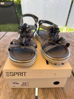 Esprit Sandalen Gr. 36 taupe Veloursleder mit Blüten