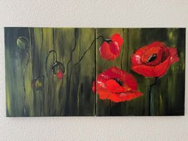 Oelbild Moonblumen