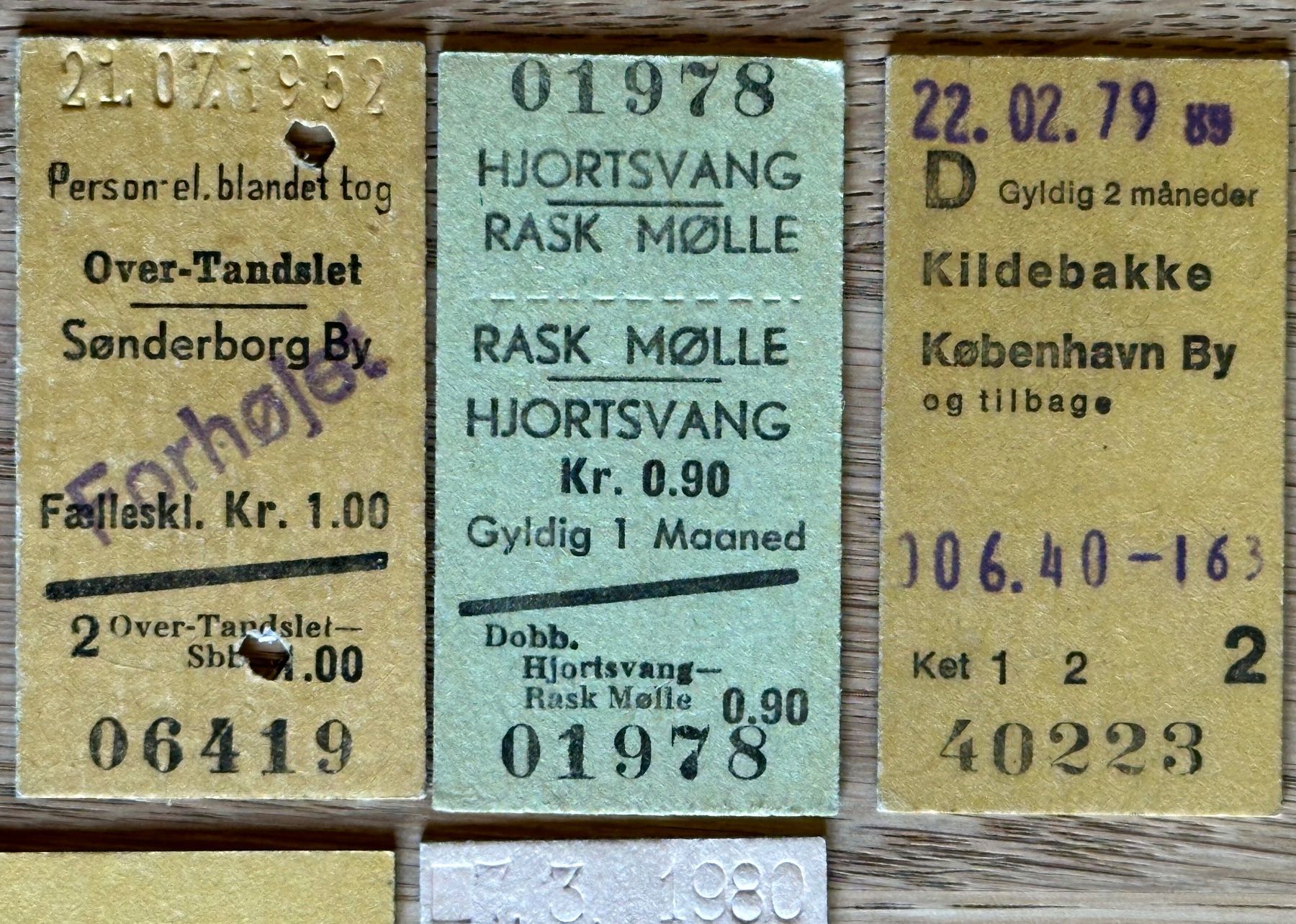 Biglietti: 11 Billette Dänemark, Tickets, Bahn, Eisenbahn ab 1952 – Usato da Seltisberg venduto da quadartswiss 2