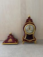 Pendule Neuchâteloise Zenith Style Louis XV couleur or rouge
