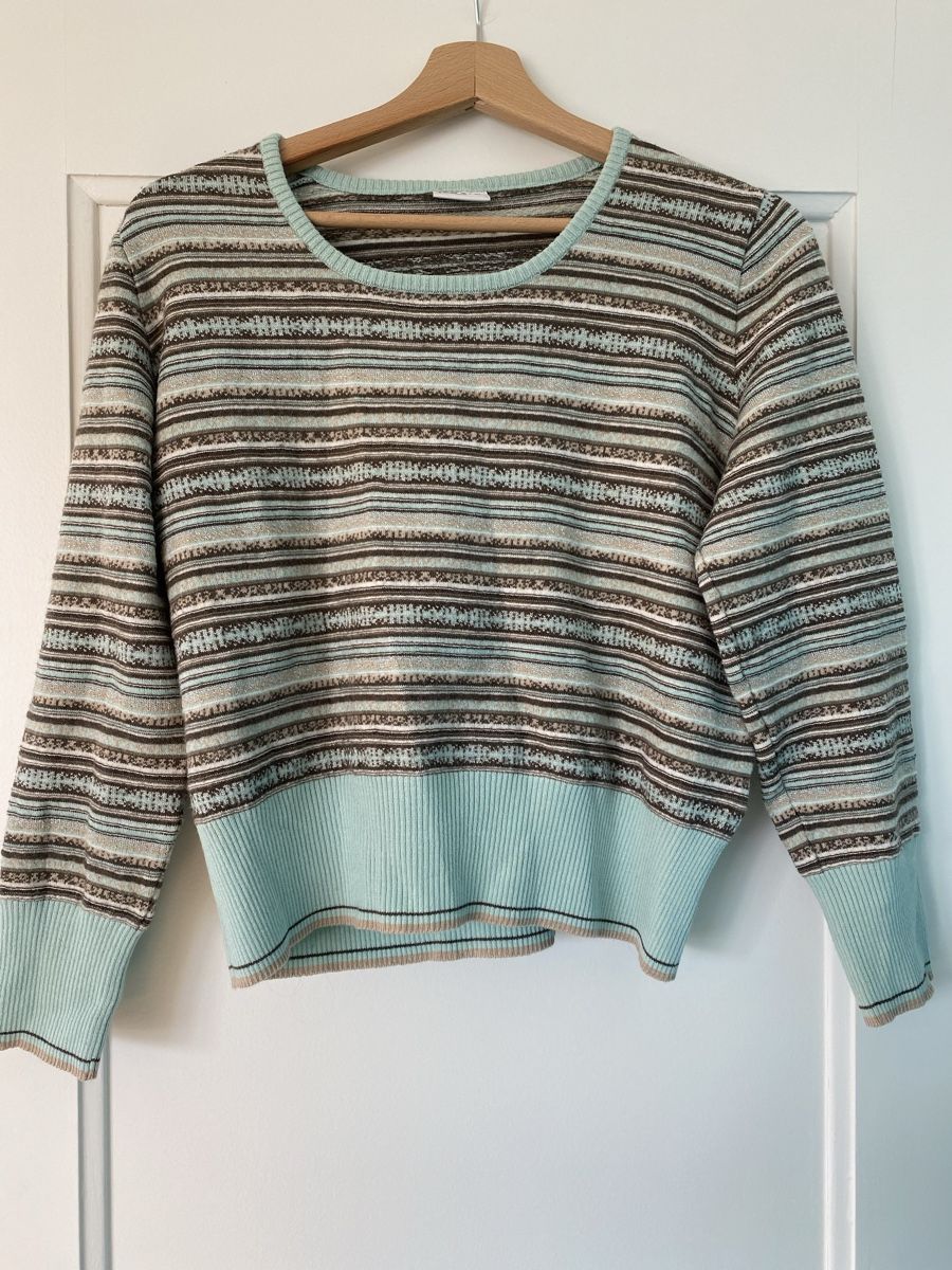 Maglioni & Felpe: Teal, Mint, Knit Jumper. Striped. Size S. Wool – Nuovo (secondo la descrizione) da Zürich venduto da oci_qh9f