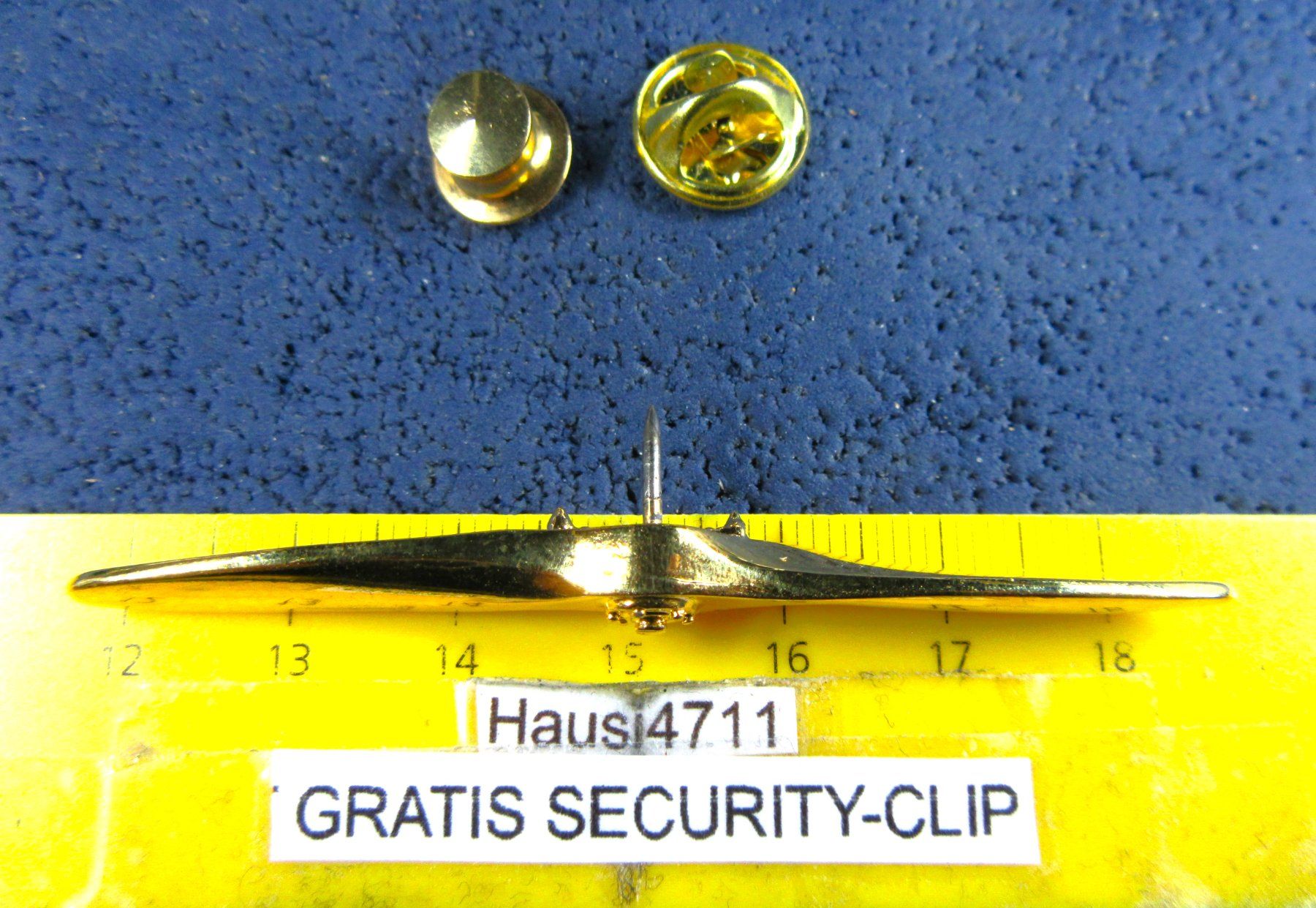Swiss Placchette & Badge: FLUGZEUG PROPELLER GROSSS 7cm SCHMUCK-PIN mit SECURITY-CLIP – Usato da Ettingen venduto da Hausi4711 1