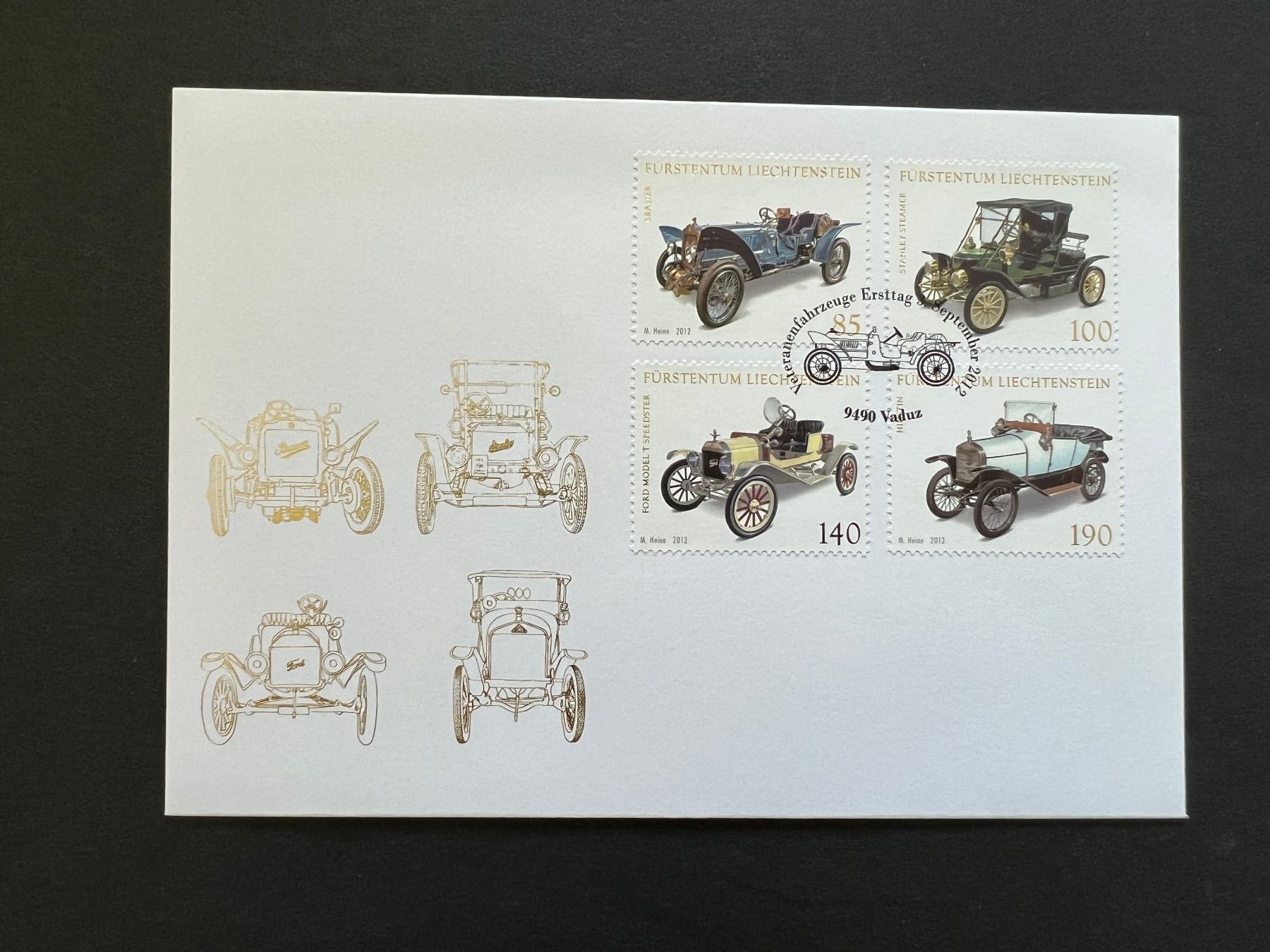 Tous les timbres: Liechtenstein Ersttagbrief Oltimer 2012  (B496) – Neuf (Voir description) à Hinwil par Sidi4