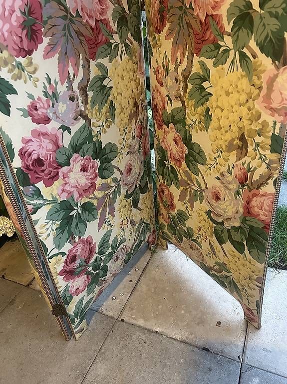Paraventi: Paravento vintage con tessuto floreale  – Usato da Cugnasco venduto da dilan1 2