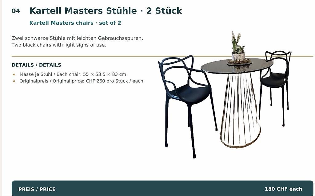 Kartell Sedie: Kartell Masters Stühle – Usato da Zürich venduto da SebKat 1
