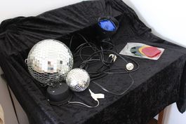 Vintage Party-Set: 2x Spiegelkugel, Pinspot-Lampe & Motor