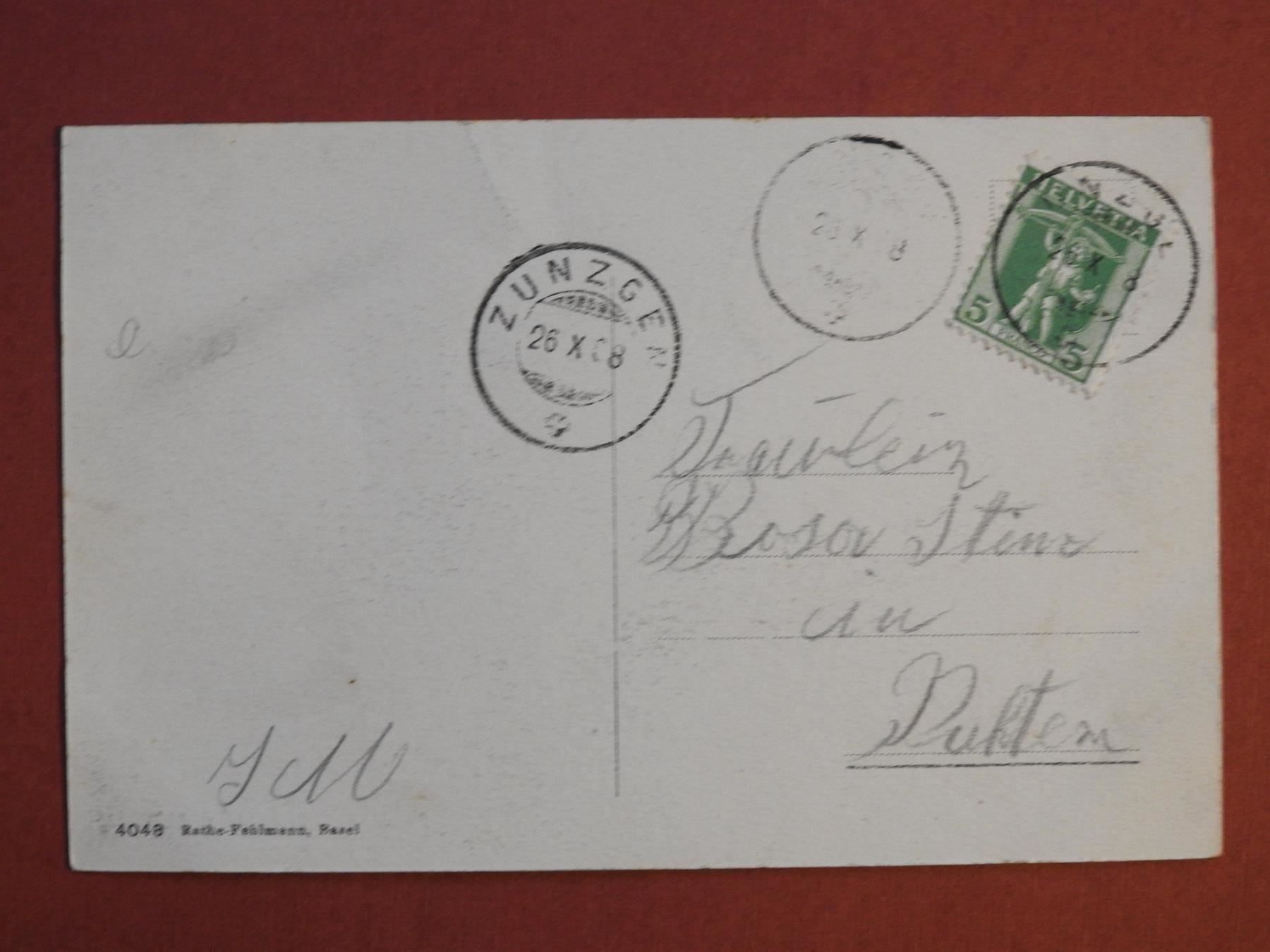 Cartoline postali: Zunzgen Gasthaus Rössli – Usato da Rain venduto da 999-800-K 1
