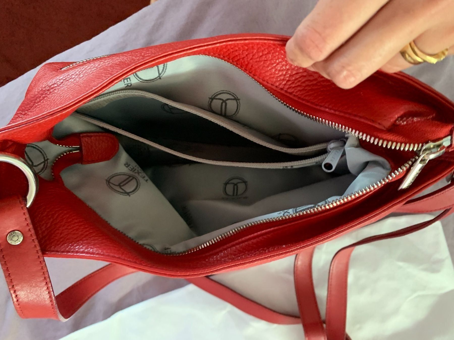 Taschen für Damen: Sac à main en cuir rouge Texier – Neu (gemäss Beschreibung) aus Colombier NE von Nikkon 3