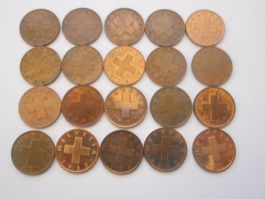 20 x 1 Rp. ab 1949 alles versch. Jahrgänge