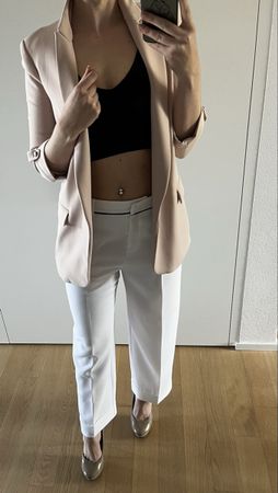 Elegante Damen Stoffhose STEFANEL Gr. 40 weiss Büro Sommer