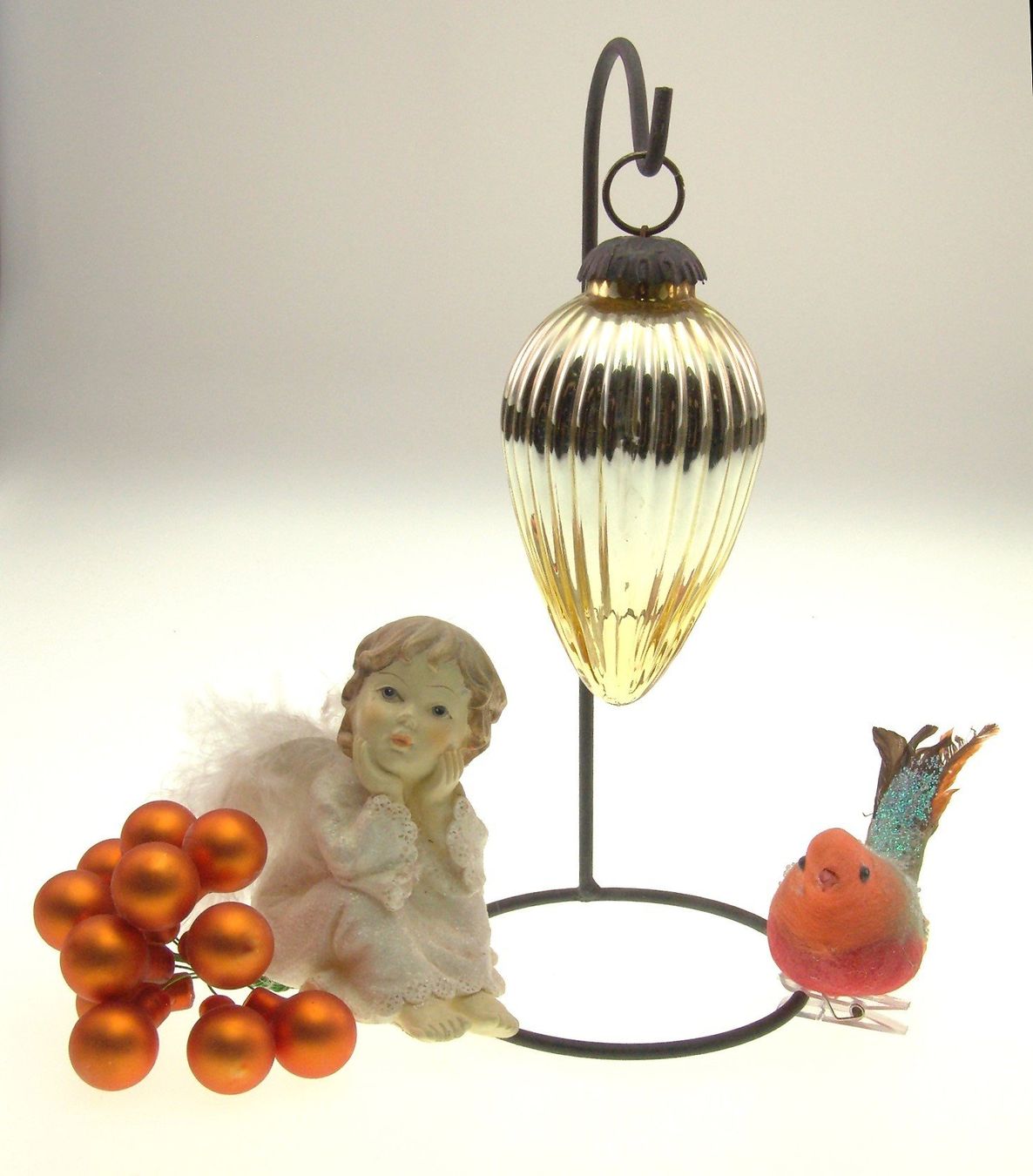 Tutte le decorazioni: Weihnachtskugel goldig Glaspendel Biedermeier Stil massiv – Usato da Langenthal venduto da Antik_Huesli 4
