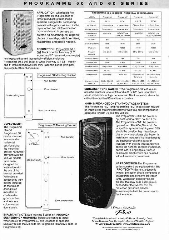 Casse acustiche: Lautsprecher Boxen Wharfedale Pro Programme 50T – Usato da Kriens venduto da wam-ho6 4