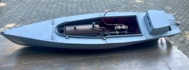 Grande modèle réduit de bateau à vapeur des années 50