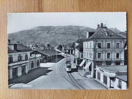 AK Seewen Schwyz Bahnhof mit Tram
