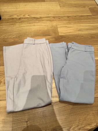 2 Hallhuber Anzugshosen, hellgrau/beige, Gr. 34, Neu