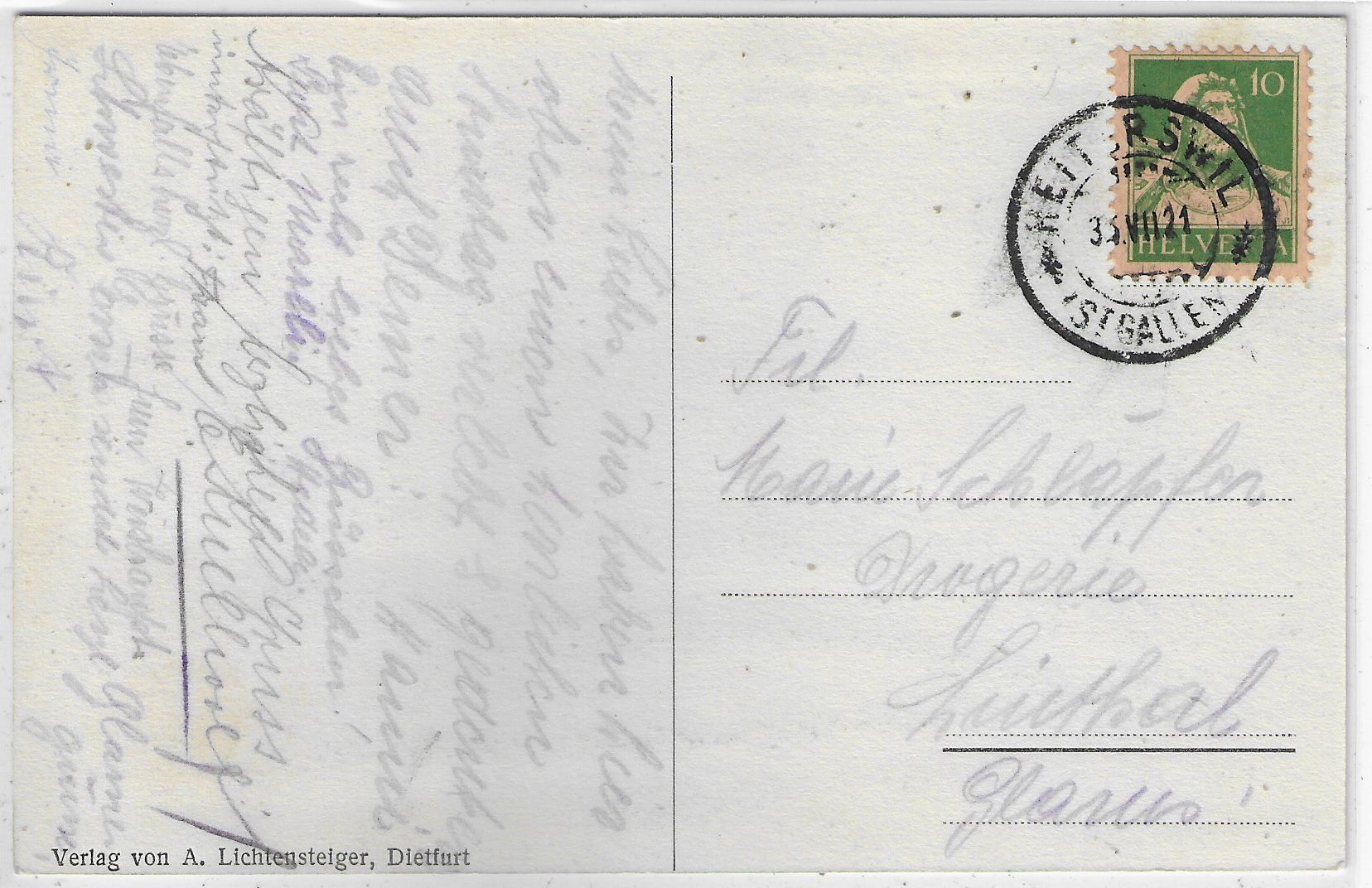 Cartoline postali: Gruss vom Kurhotel Kurfirsten - Wattwil – Usato da Ettingen venduto da Kartenplanet 1