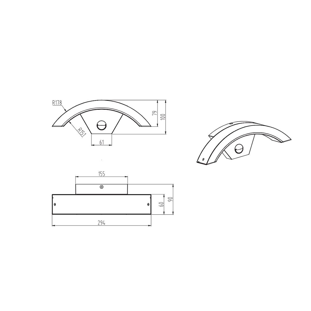 Lampade: LED Aussen Wandleuchte, 9 cm x 30 cm – Nuovo (secondo la descrizione) da Kreuzlingen venduto da Smart-Light 6