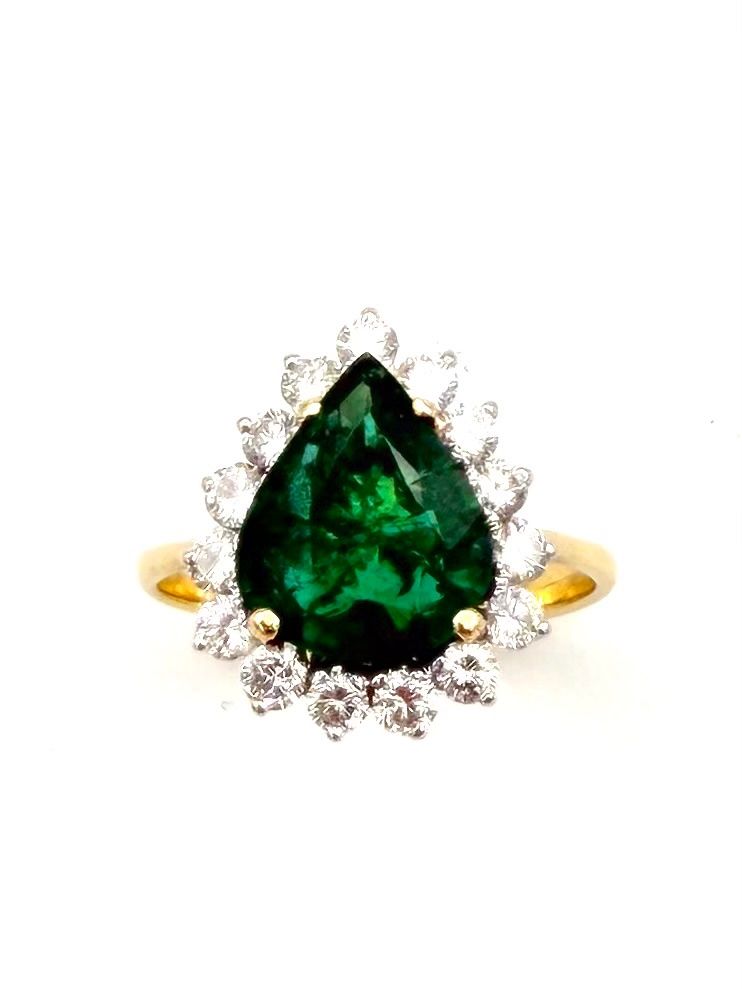 Anelli: Bague or 14K émeraude et diamants – Usato da Renens VD venduto da Diademe.sarl